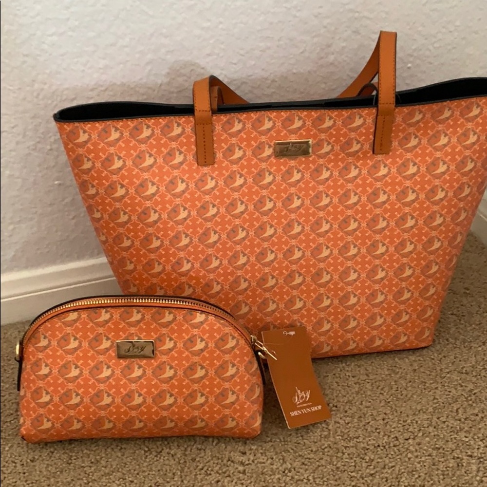 Shen Yun Bright Orange Tote & Coin Purse